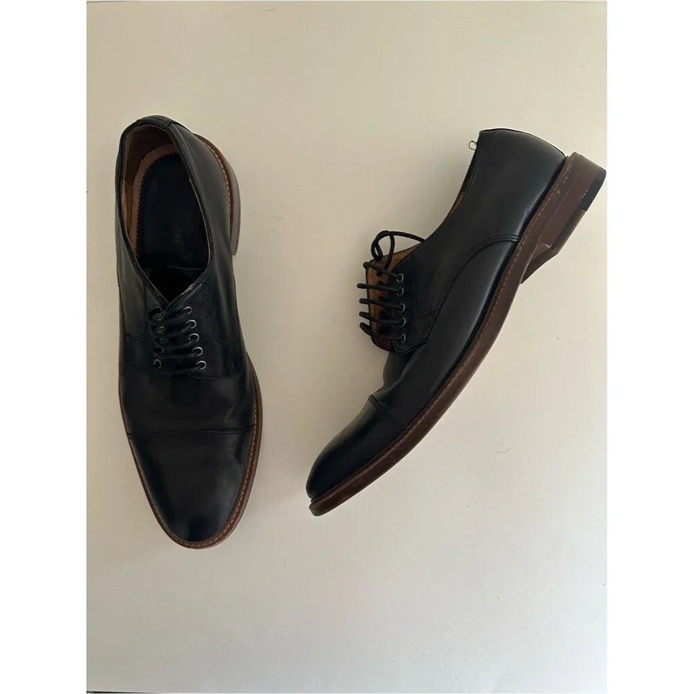 Blake McKay T9 black leather cap-toe oxford